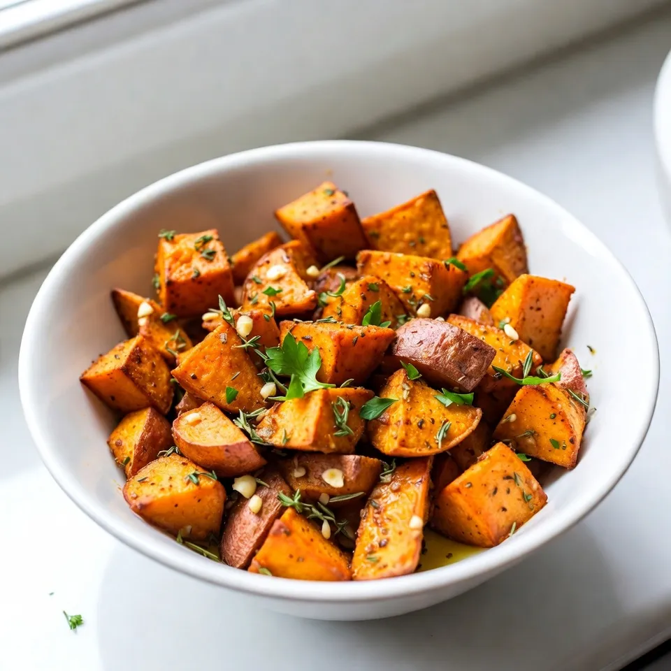 Garlic Herb Roasted Sweet Potatoes Flavorful Delight