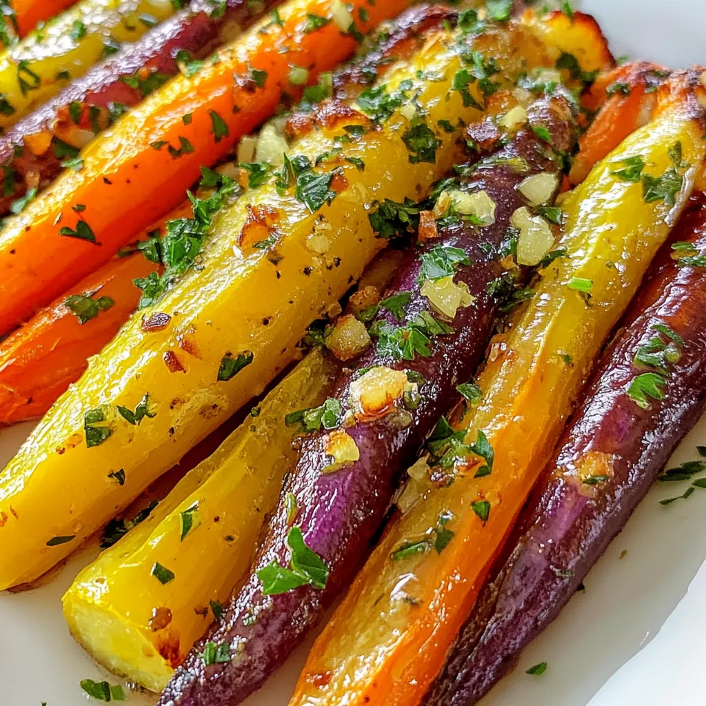 Garlic Herb Roasted Rainbow Carrots Colorful Side Dish