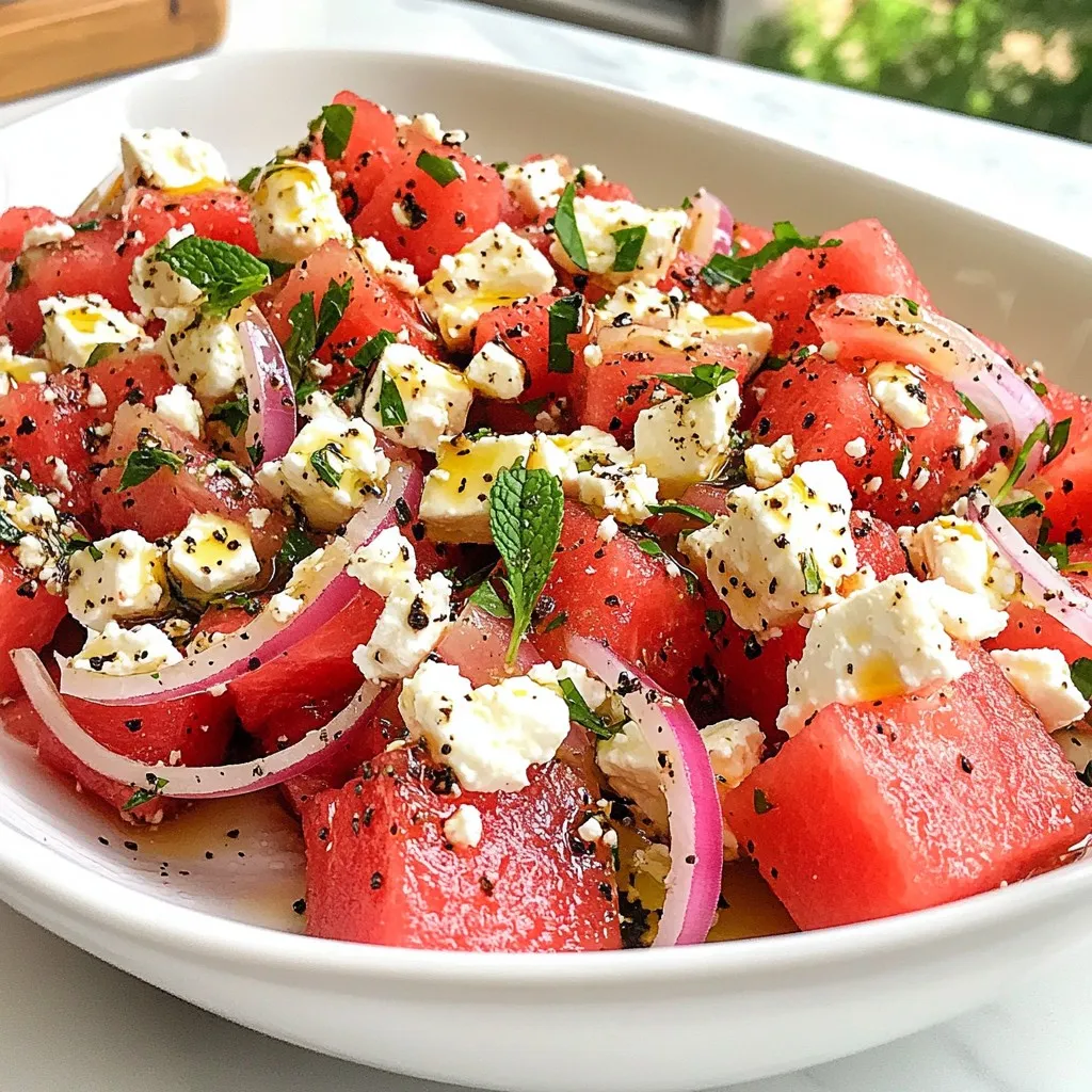 Watermelon Feta Mint Salad Refreshing Summer Dish