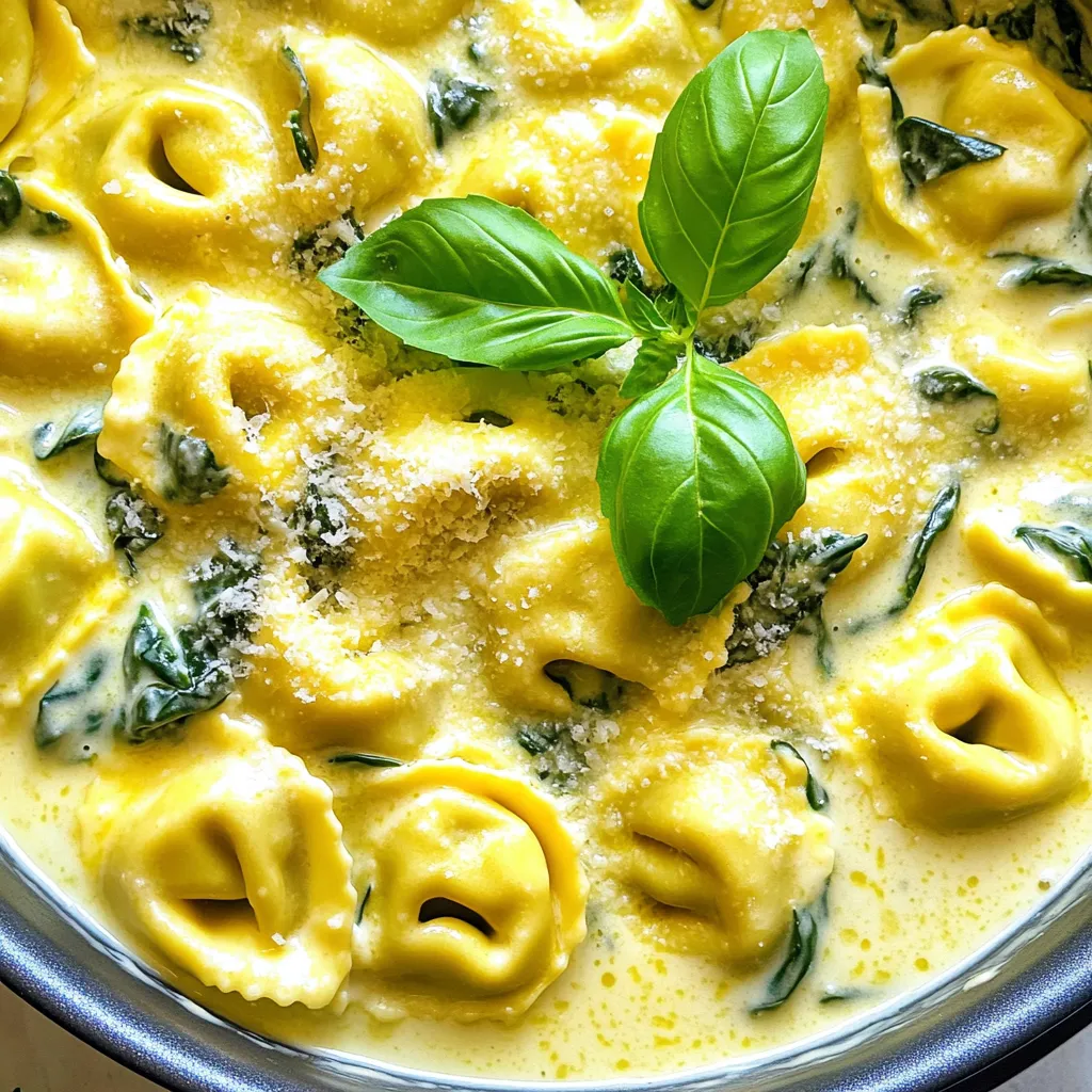 One-Pot Alfredo Spinach Tortellini Delightful Meal