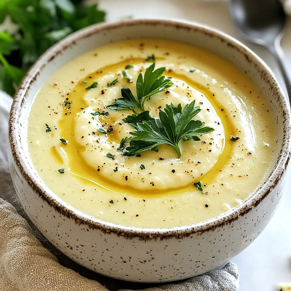 Creamy Roasted Garlic Cauliflower Soup Delight