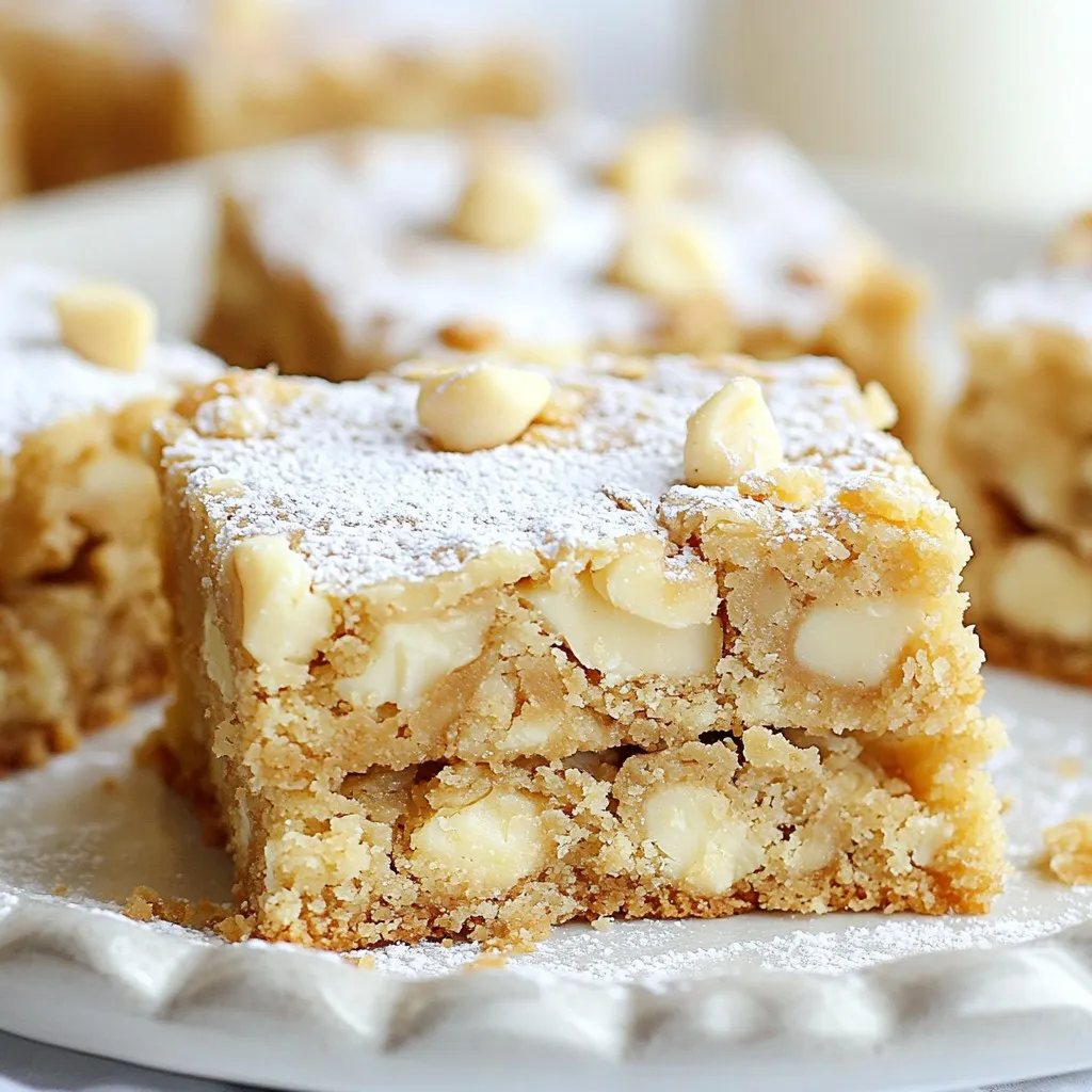 White Chocolate Macadamia Blondies Crispy and Chewy Treat