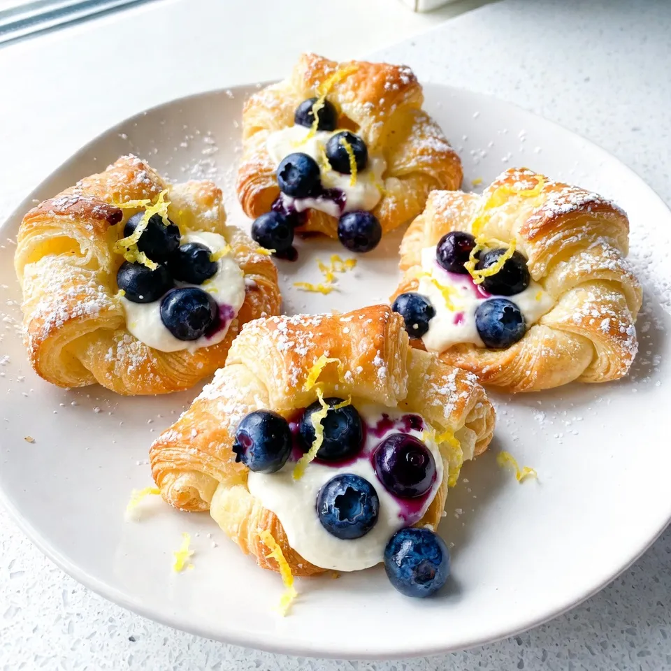 Lemon Blueberry Cheesecake Crescent Bites Delight
