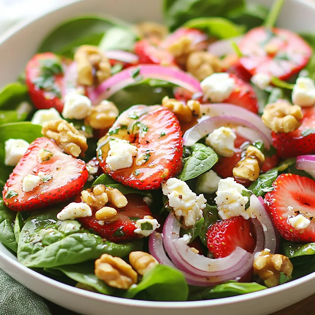 Spinach Strawberry Feta Salad Fresh and Flavorful Dish