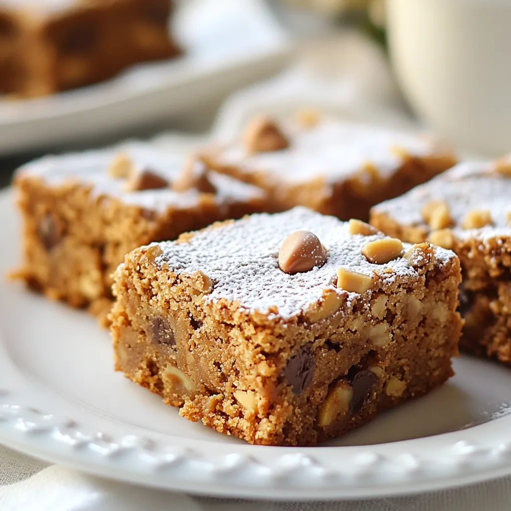 Peanut Butter Chocolate Chip Blondies Soft and Chewy Delight