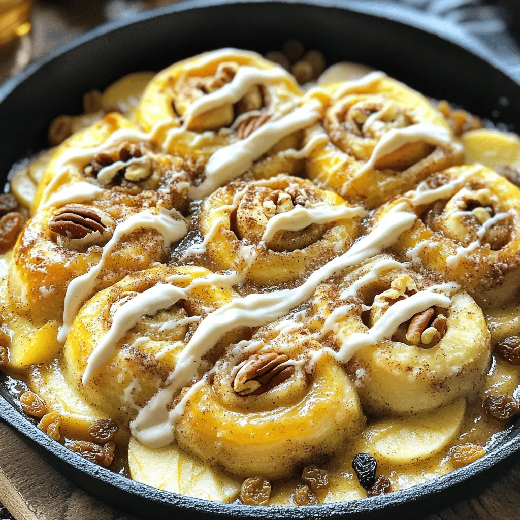 Warm Cinnamon Roll Apple Skillet Delightful Dessert
