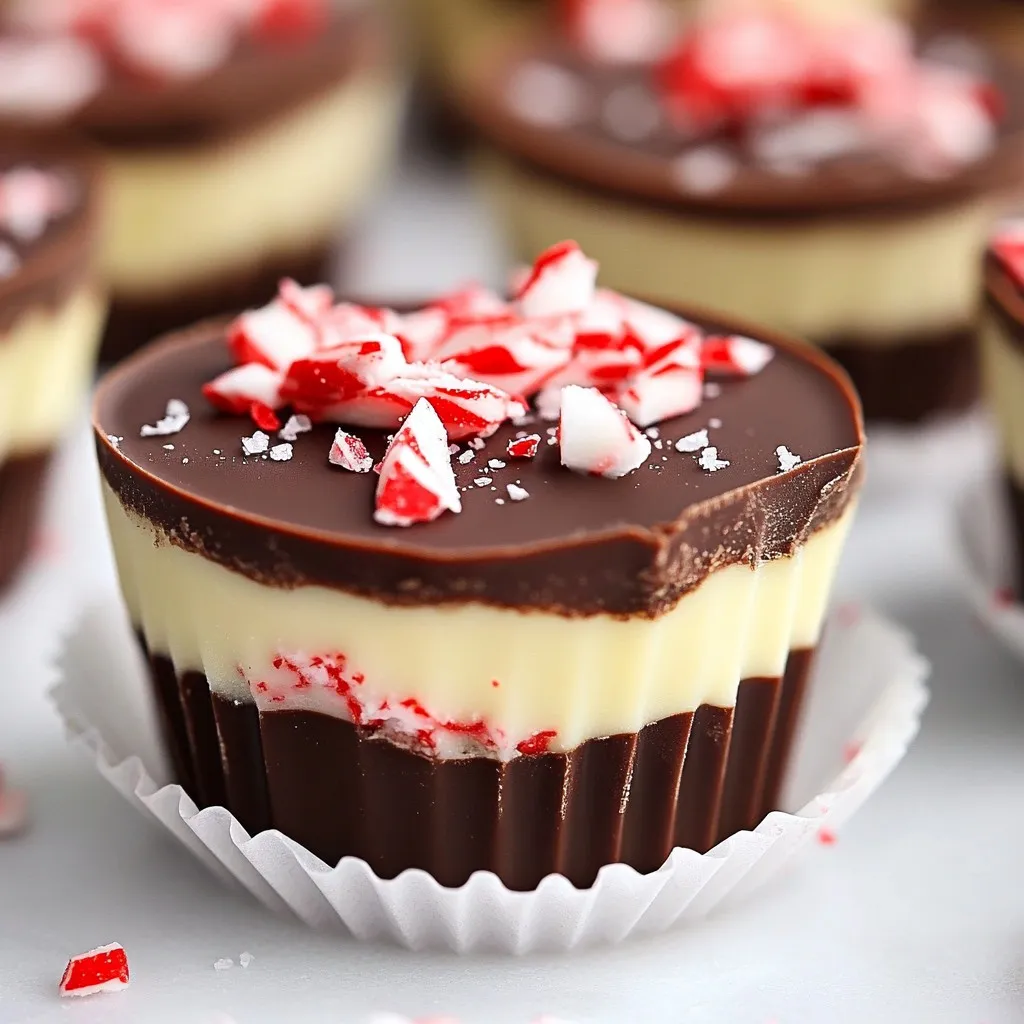 Peppermint Chocolate Bark Cups Sweet Holiday Treat