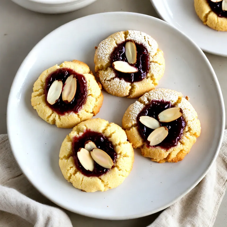 Raspberry Almond Thumbprint Cookies Simple Delight