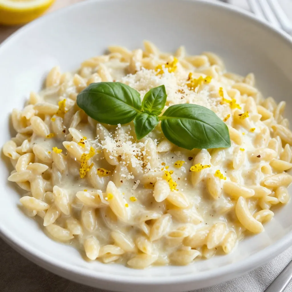 Creamy Lemon Garlic Orzo Tasty and Simple Recipe