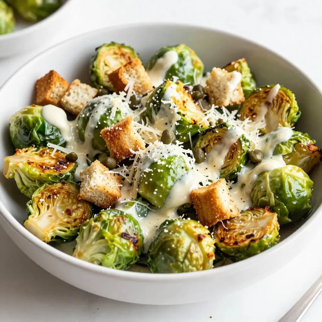 Brussels Sprout Caesar Salad Fresh and Flavorful Dish