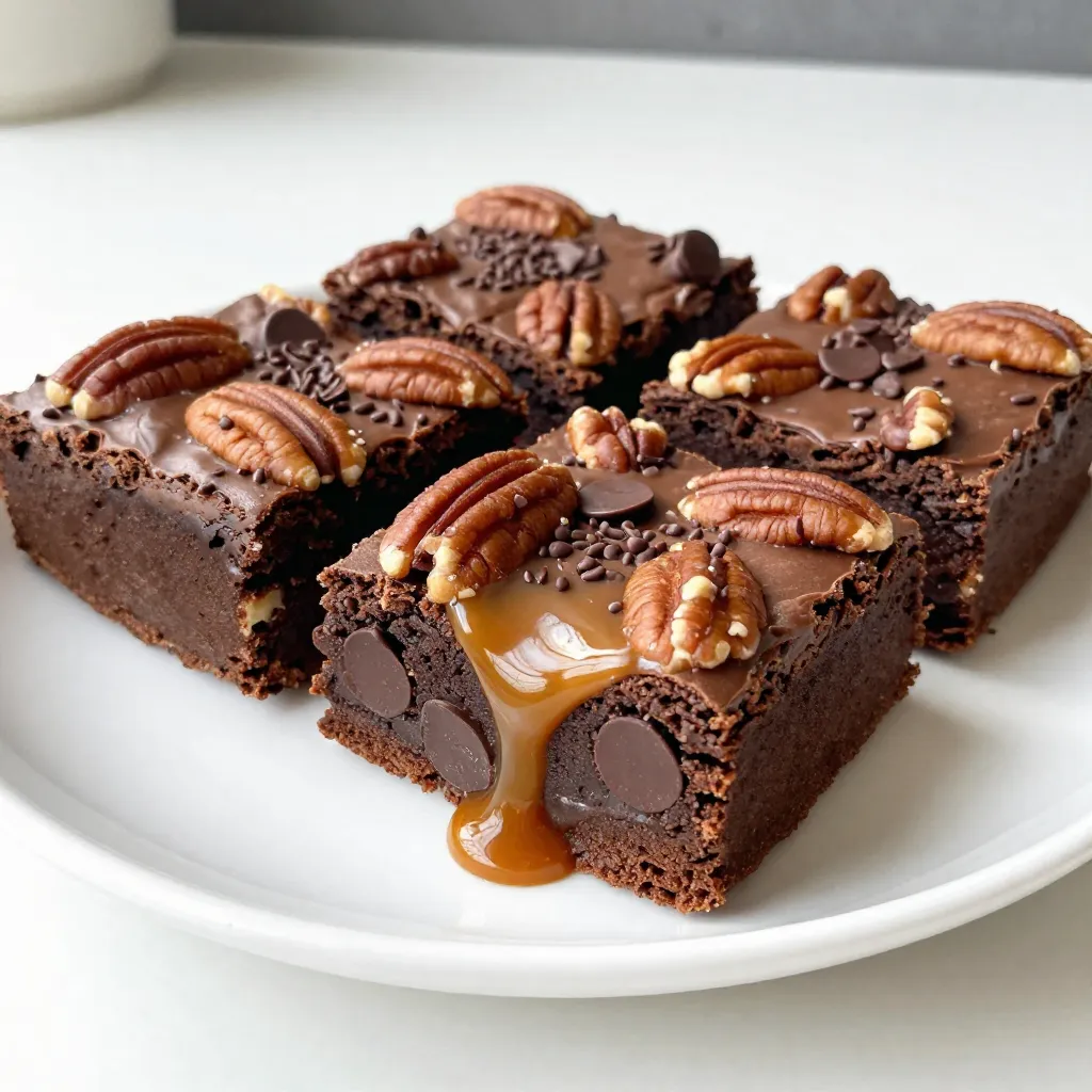 Chocolate Caramel Turtle Brownies Blissful Dessert Treat