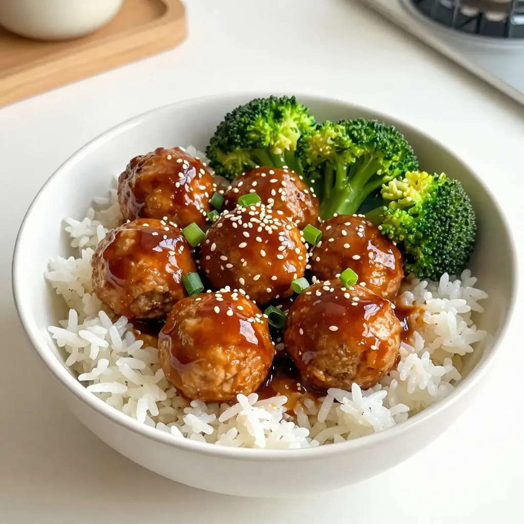 Teriyaki Chicken Meatball Bowls Quick and Simple Meal