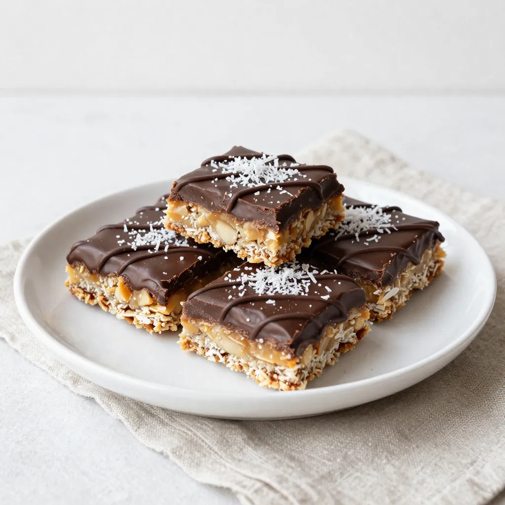 Chocolate Drizzled Coconut Bars Tasty and Simple Treat