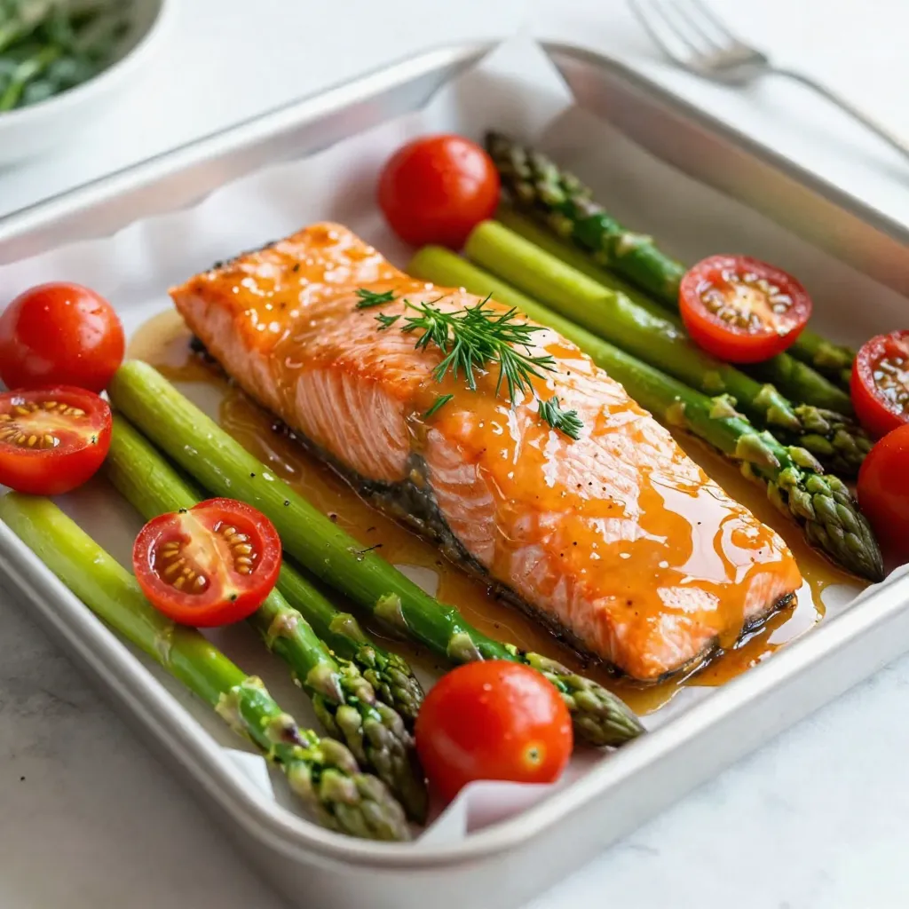 Sheet Pan Honey Mustard Salmon Tasty and Easy Meal