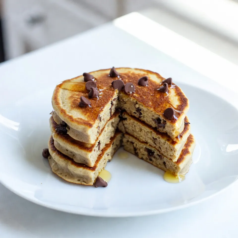 Banana Chocolate Chip Protein Pancakes Easy Recipe