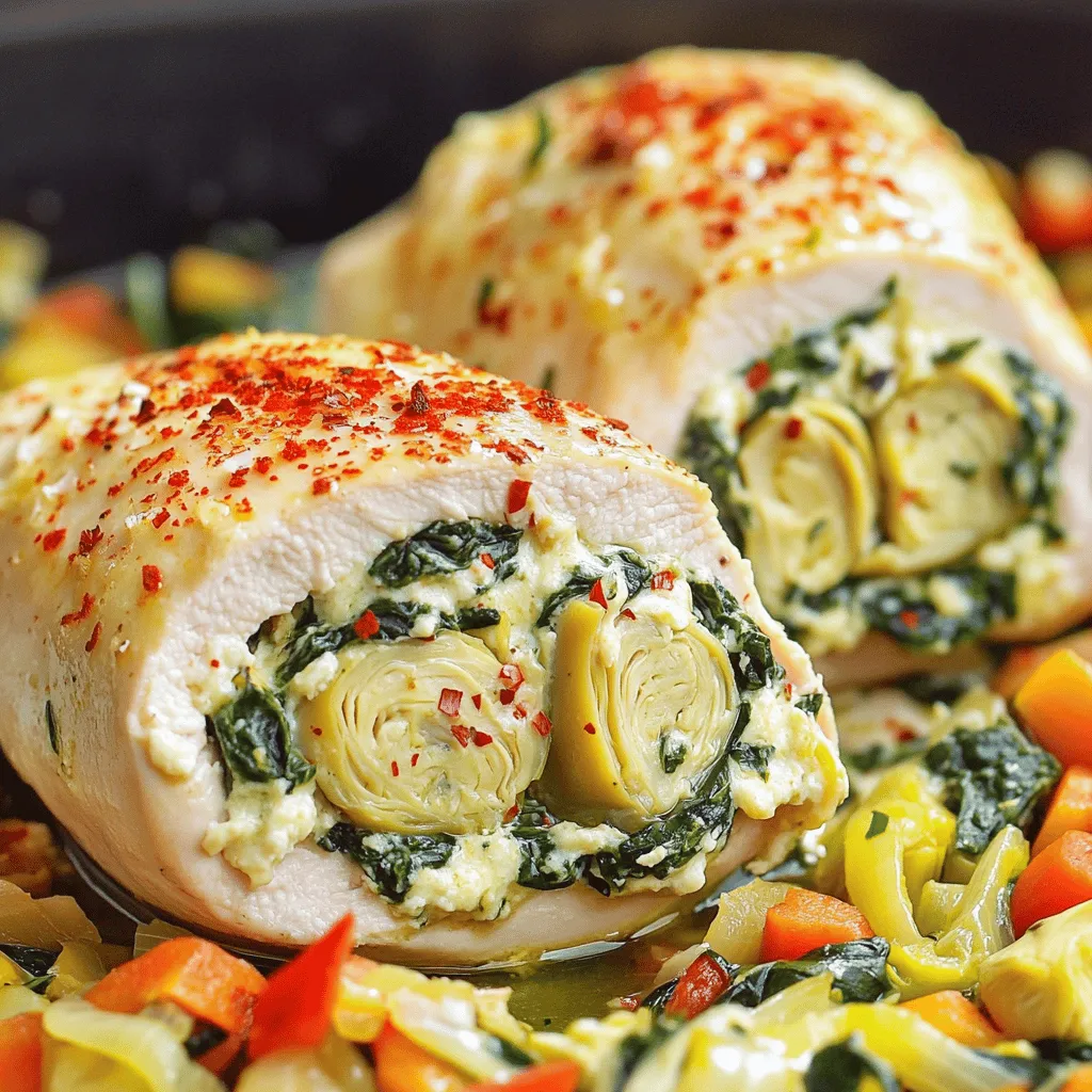 Savory Spinach Artichoke Stuffed Chicken Recipe