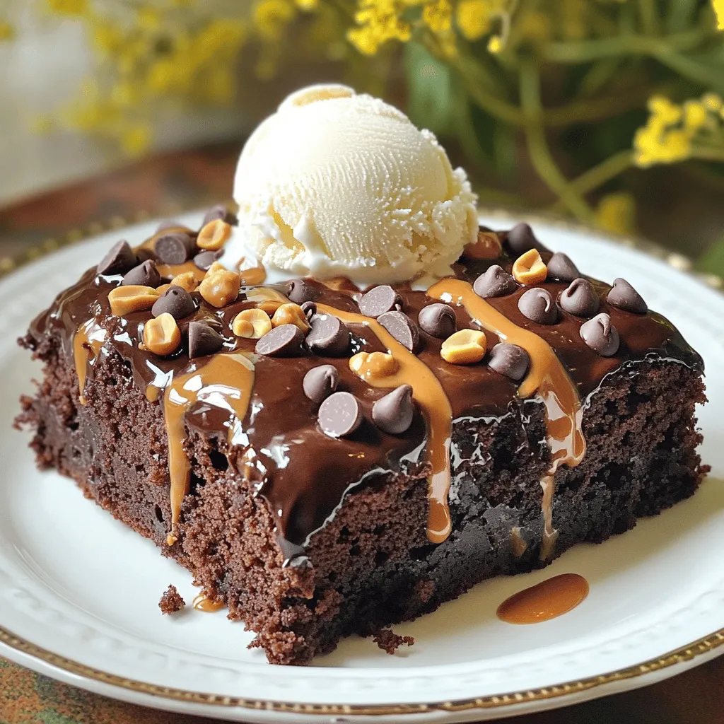 Slow Cooker Peanut Butter Hot Fudge Cake Delight