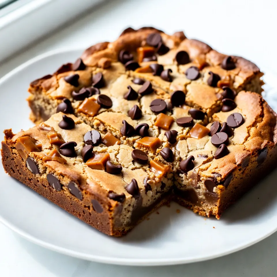Caramel Chocolate Chip Blondies Deliciously Simple Treat