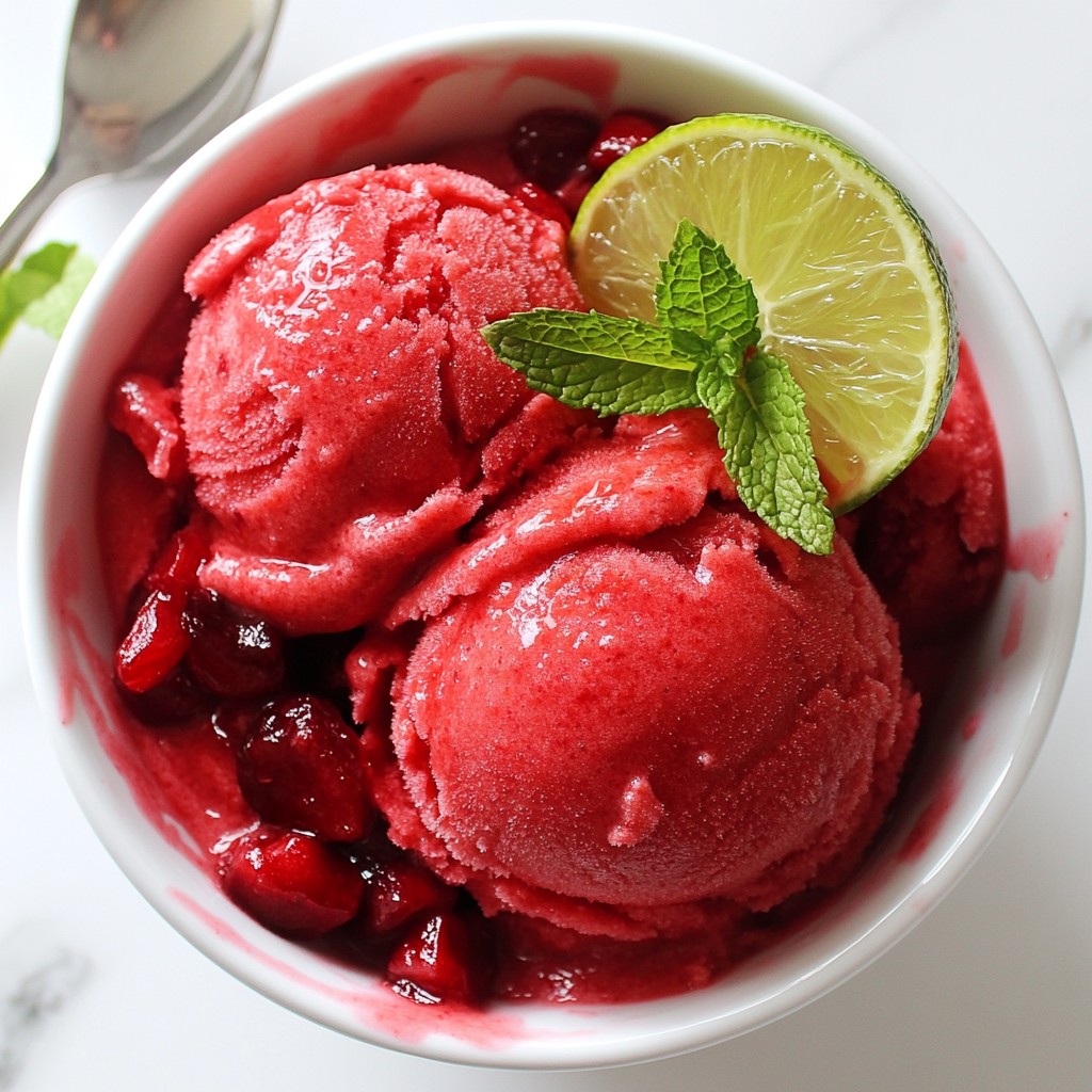Cherry Limeade Sorbet Refreshing Summer Dessert
