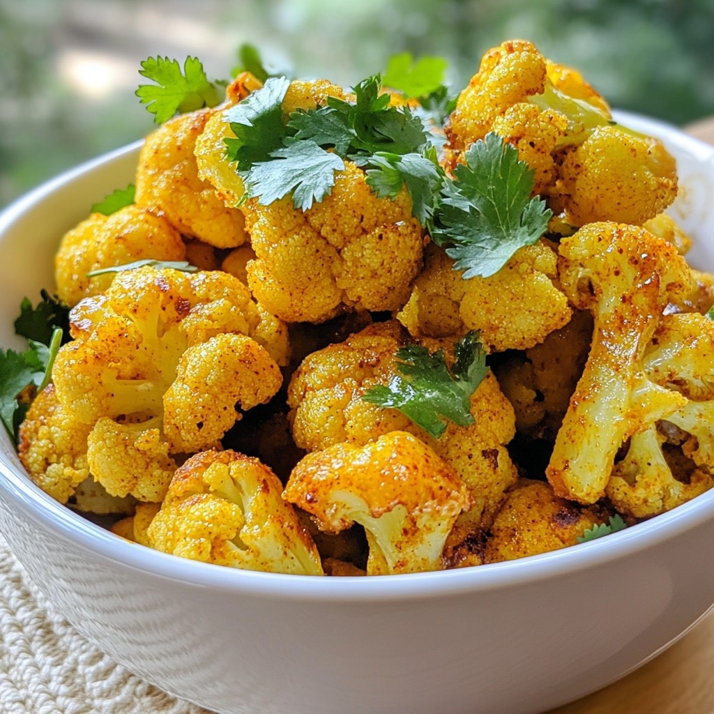 Crispy air-fried Curried Cauliflower Florets Delight