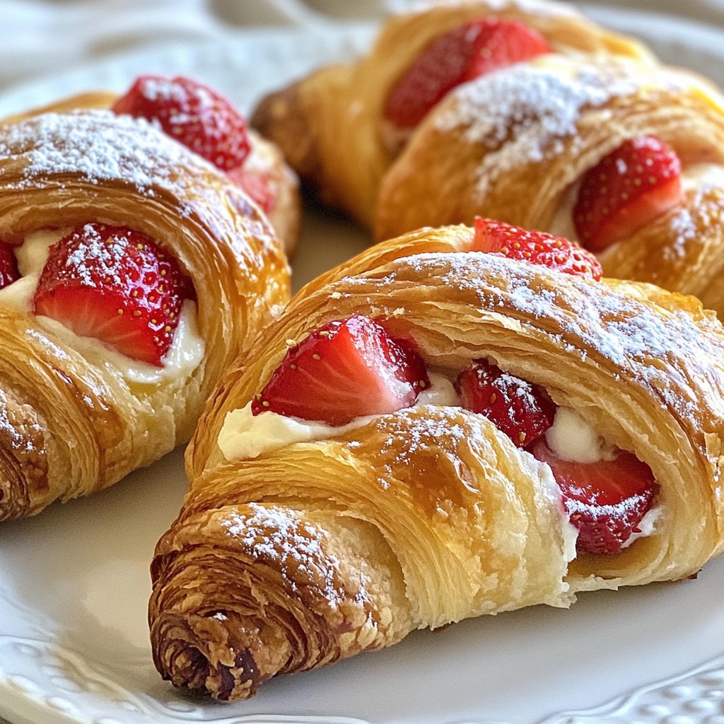 Fluffy Air-Fried Strawberry Cream Cheese Croissants