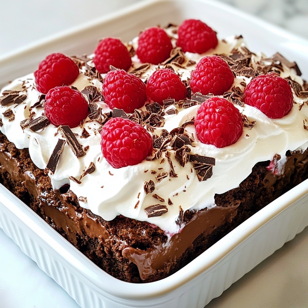 Chocolate Raspberry Poke Cake Tasty Delightful Treat
