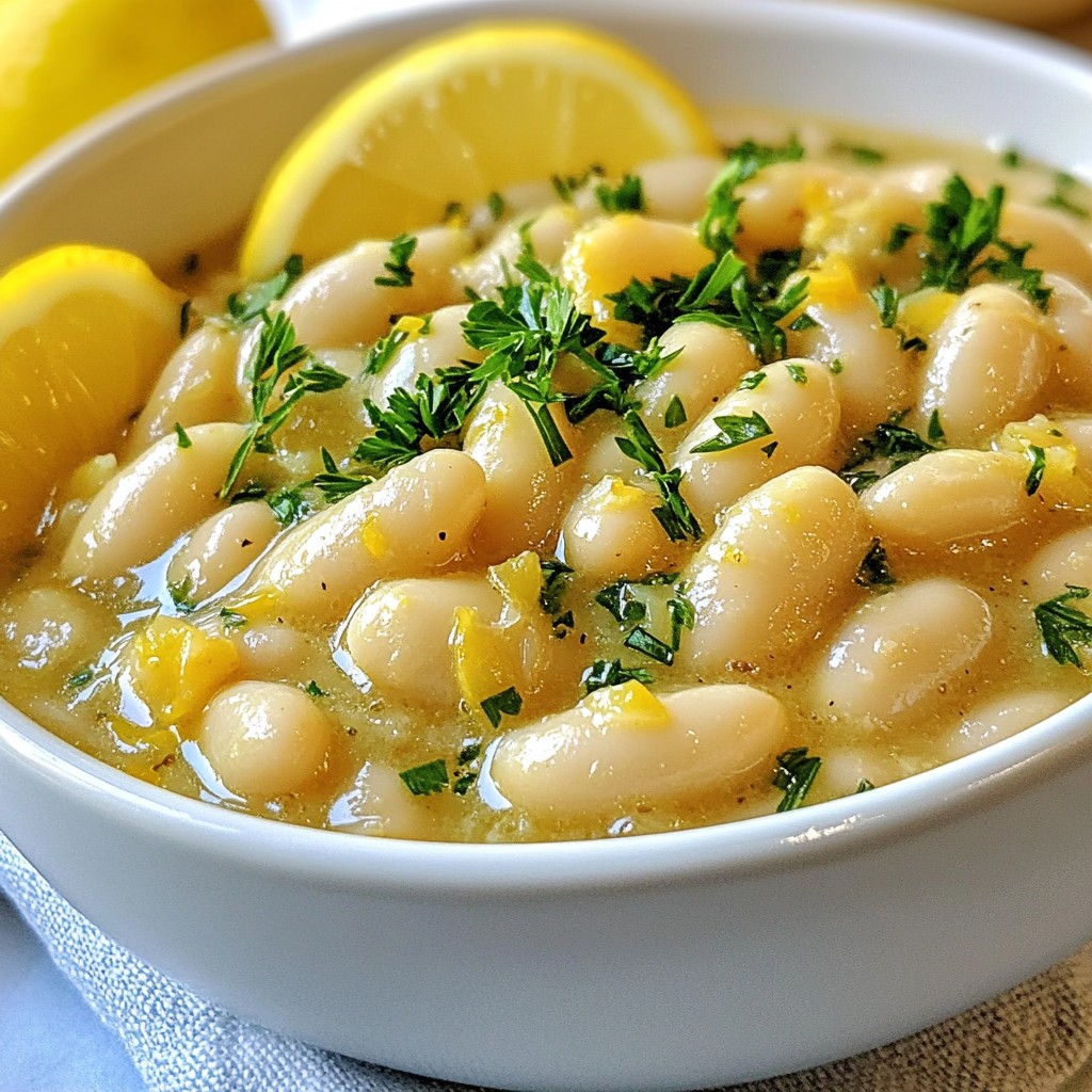 Creamy Lemon Garlic White Beans Flavorful Plant-Based Dish