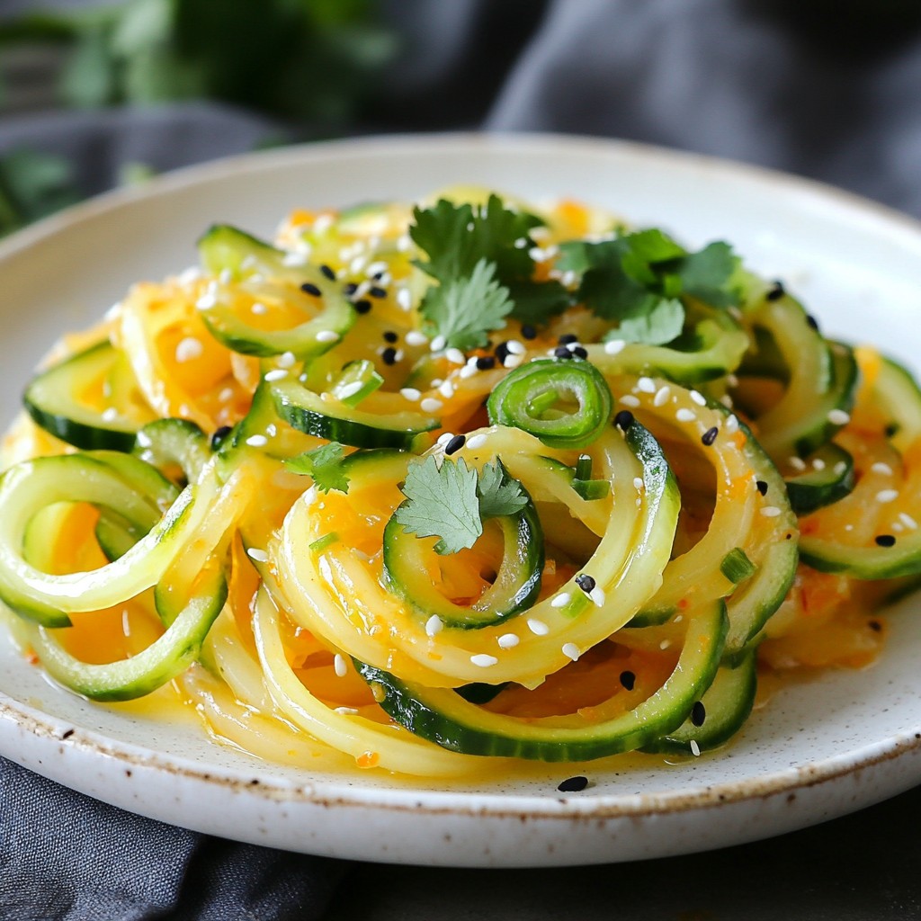 Spicy Sesame Cucumber Noodles Fresh and Tasty Meal