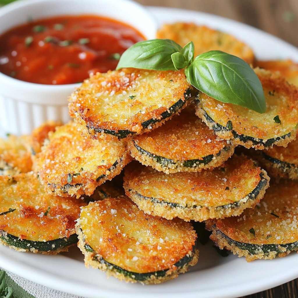 Crispy air-fried Zucchini Parmesan Chips Delight