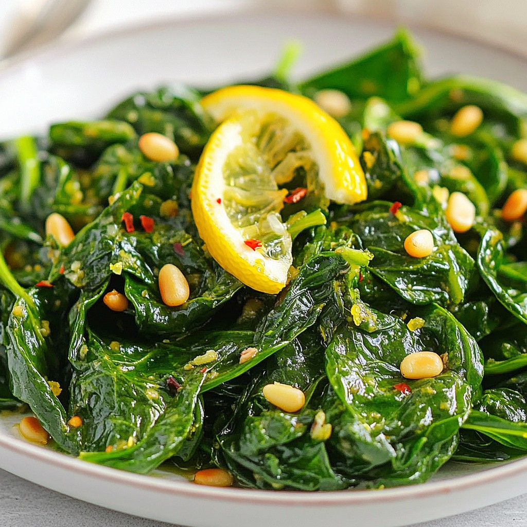 Lemon Garlic Sautéed Spinach Healthy and Flavorful Dish