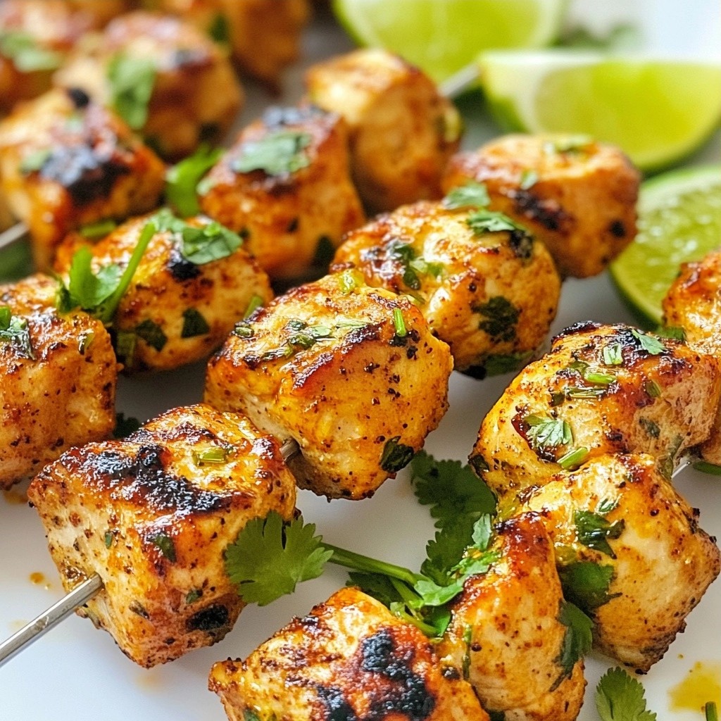 Zesty Air Fryer Lime Pepper Chicken Skewers Delight
