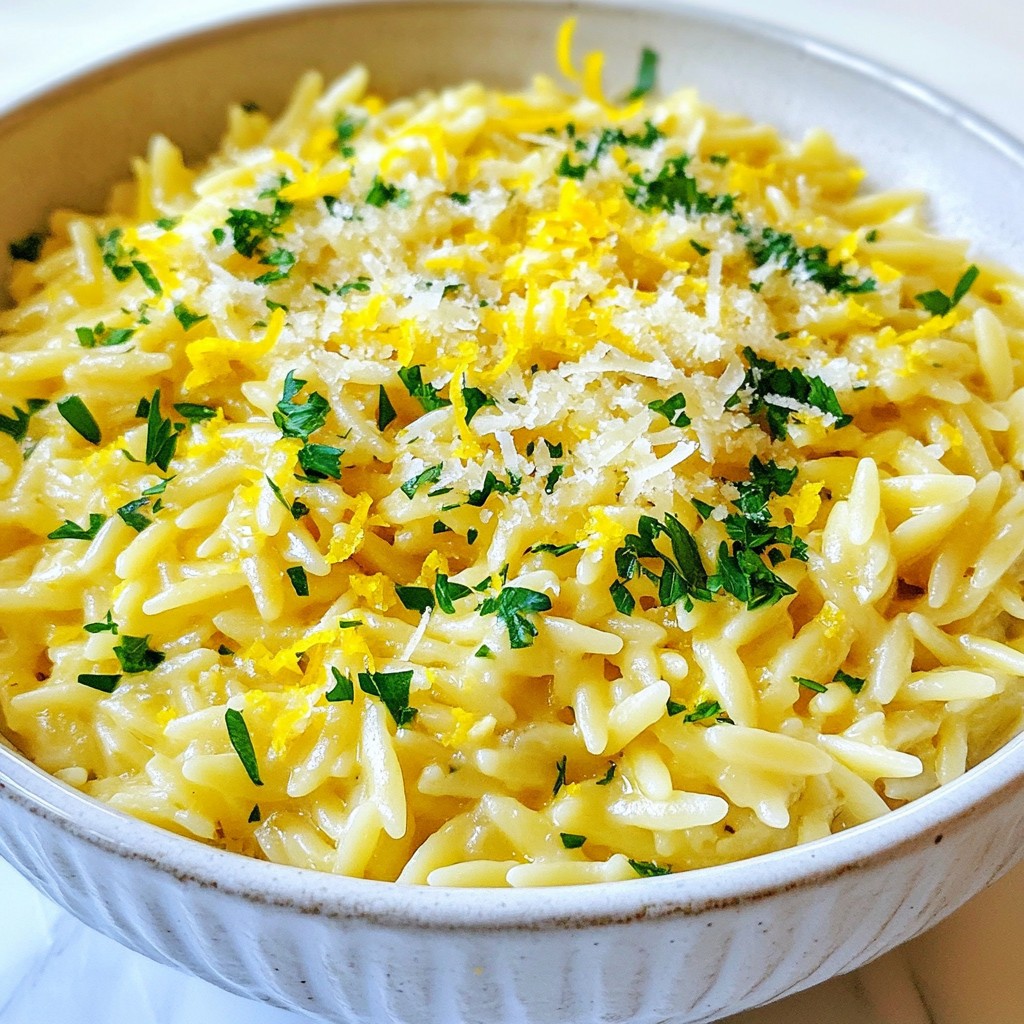 Creamy Lemon Parmesan Orzo Easy and Tasty Recipe