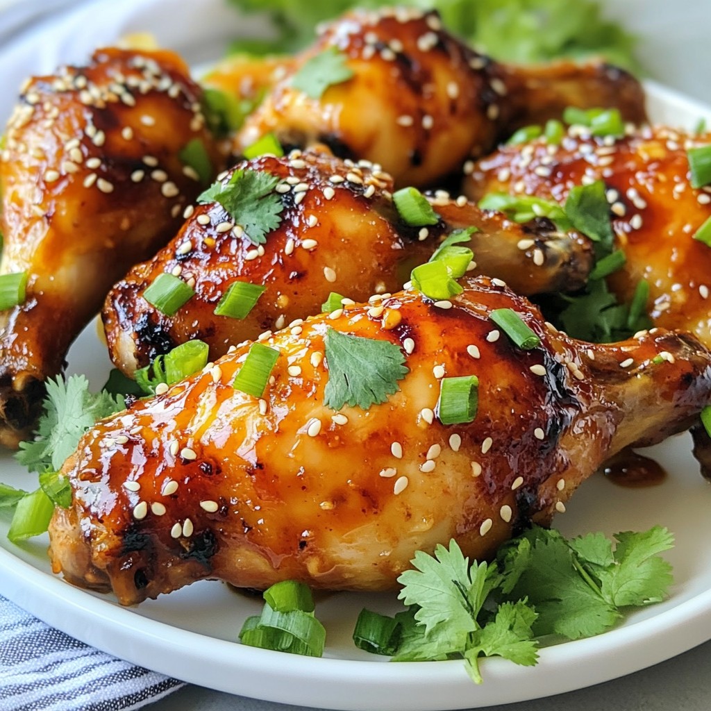 Juicy Air Fryer Honey Soy Glazed Chicken Drumsticks