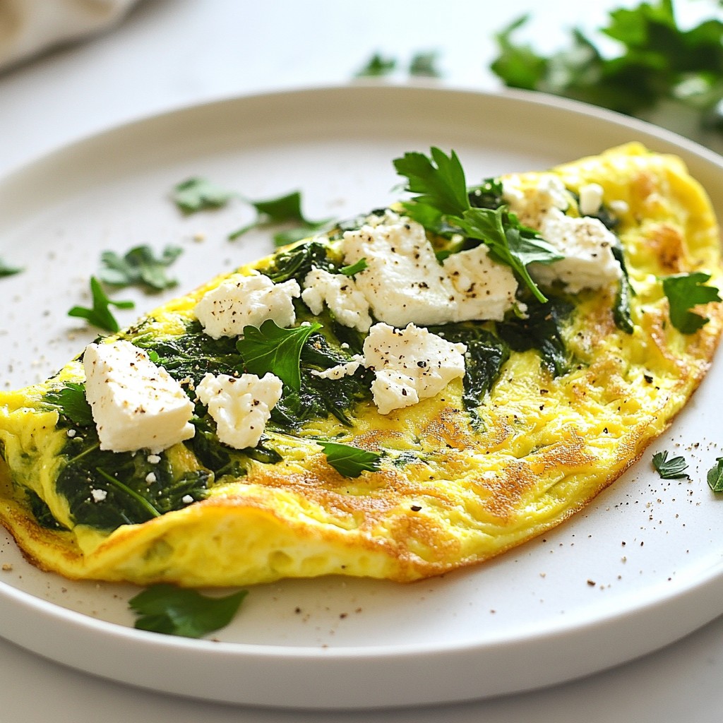 Fluffy Air-Fried Spinach and Feta Omelet Recipe