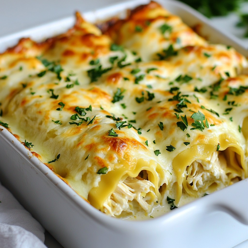 Chicken Alfredo Lasagna Roll Ups Flavorful Comfort Meal