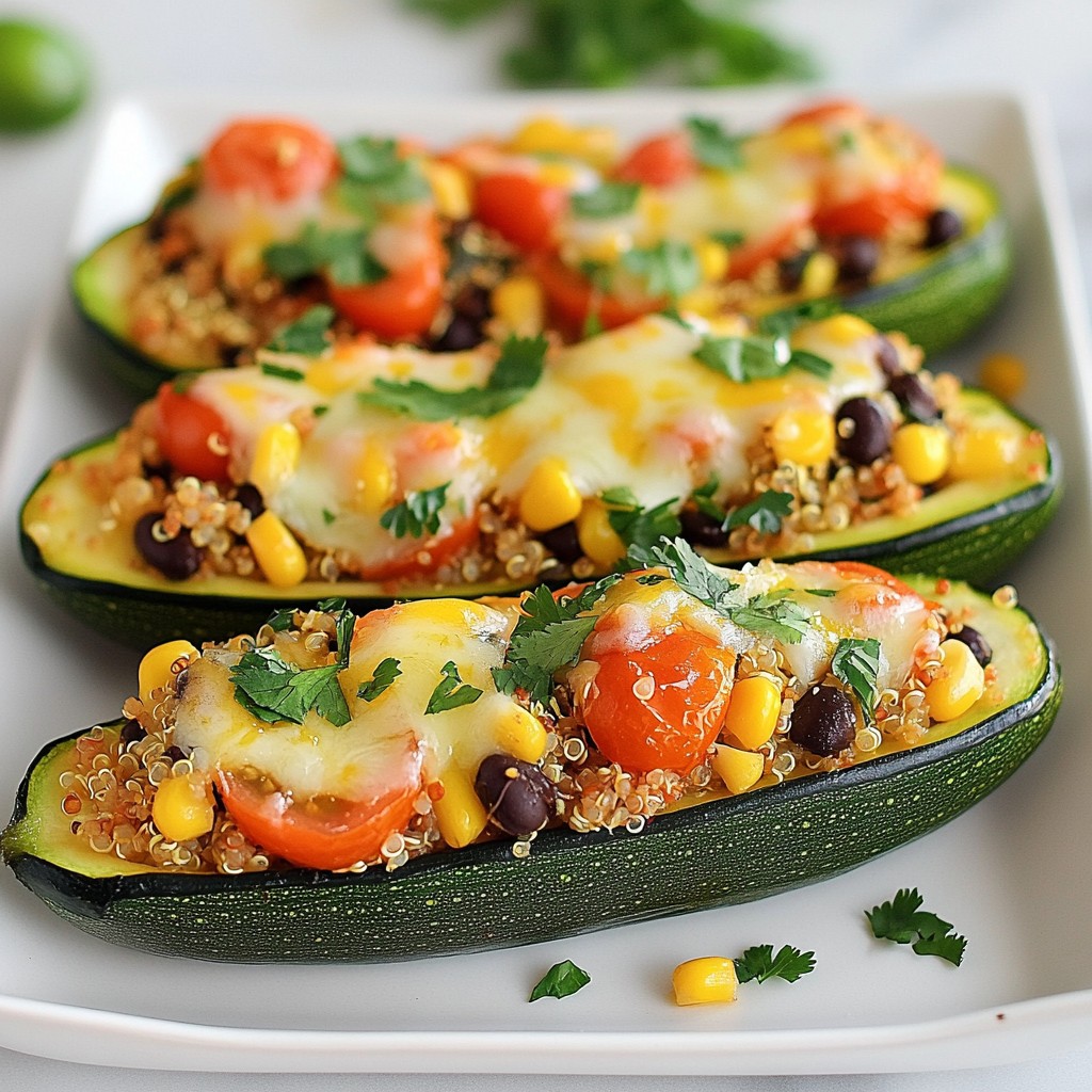 Crispy Air-Fried Stuffed Zucchini Boats Delightful Dish