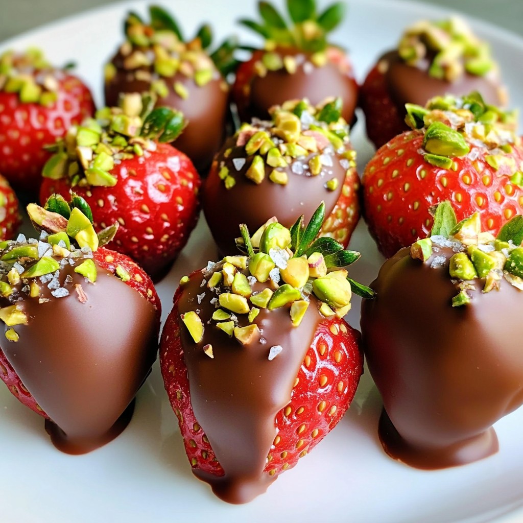 Chocolate Dipped Strawberries with Pistachios Delight