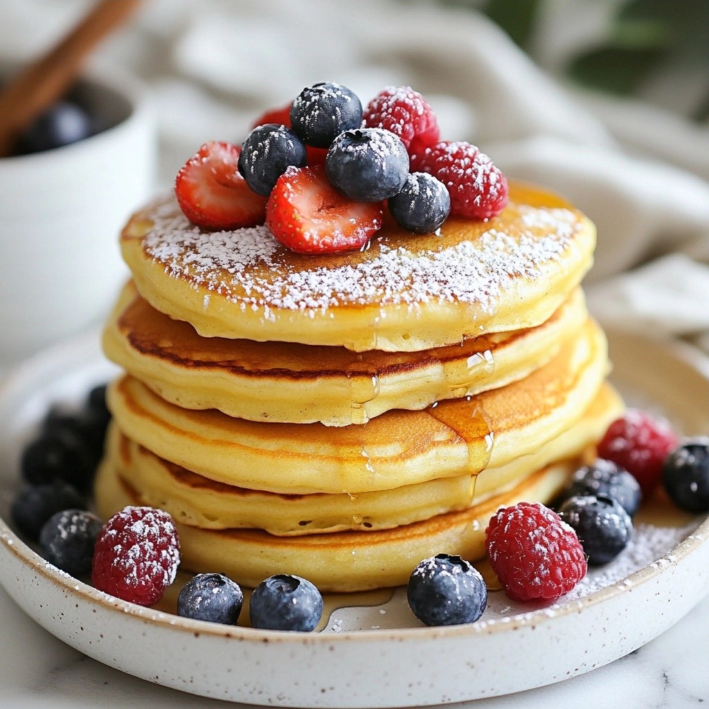 Fluffy Air Fryer Ricotta Pancakes with Berries Delight