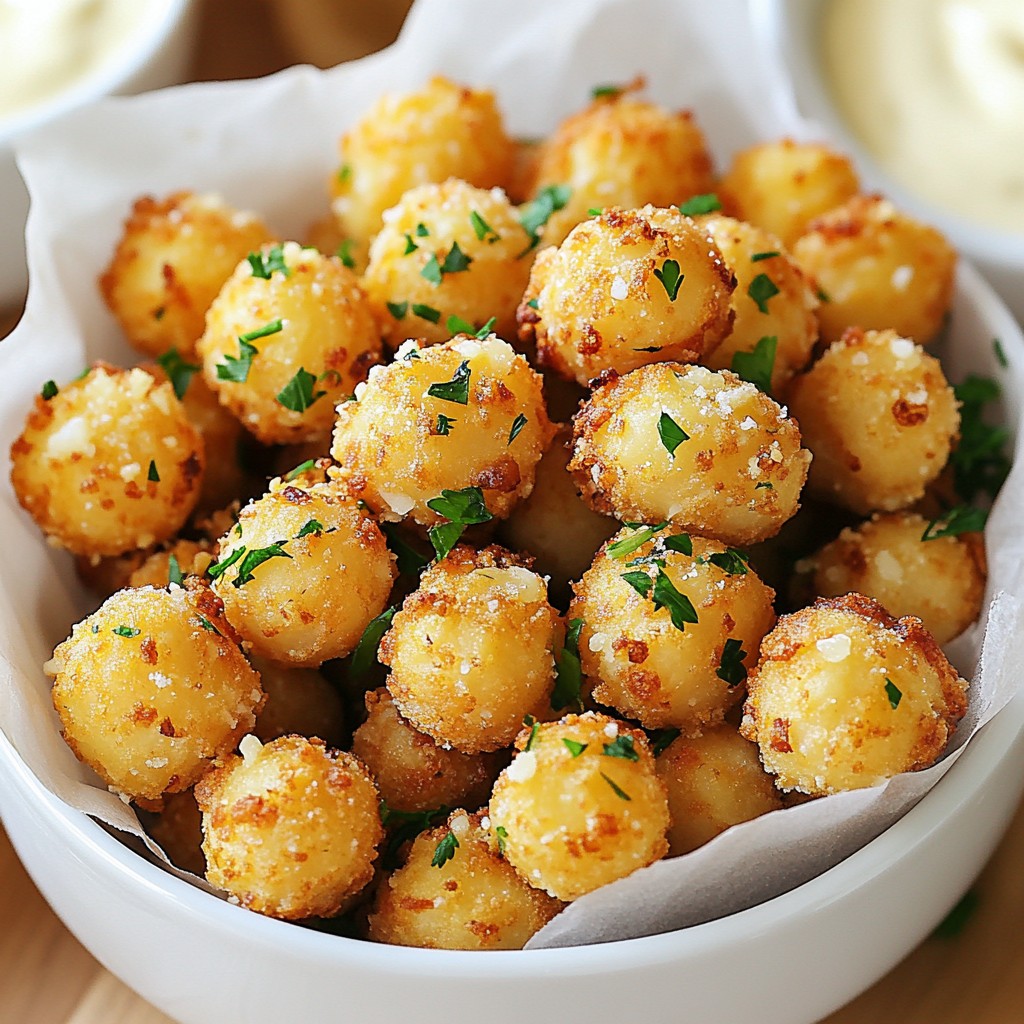 Crispy air-fried Garlic Parmesan Chickpea Bites Recipe