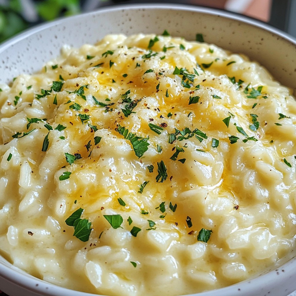Creamy Garlic Parmesan Risotto Perfectly Cooked Dish