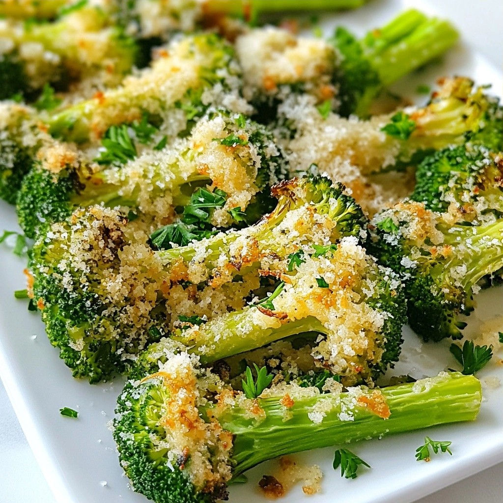 Crispy air-fried Garlic Parmesan Broccoli Stems Delight