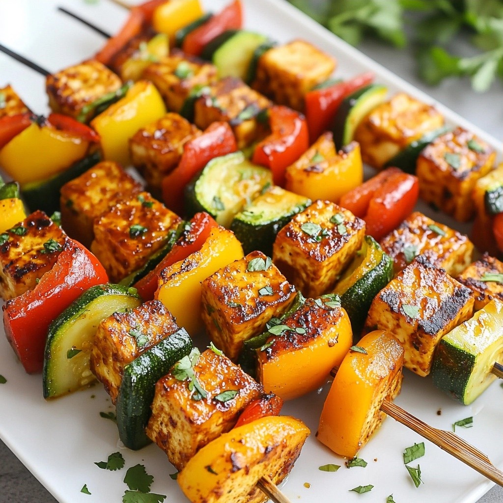 Spicy Air Fryer Sriracha Tofu Skewers Delight