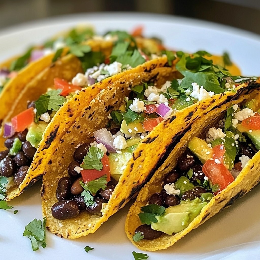 Crunchy Air-Fried Avocado and Black Bean Tacos Recipe