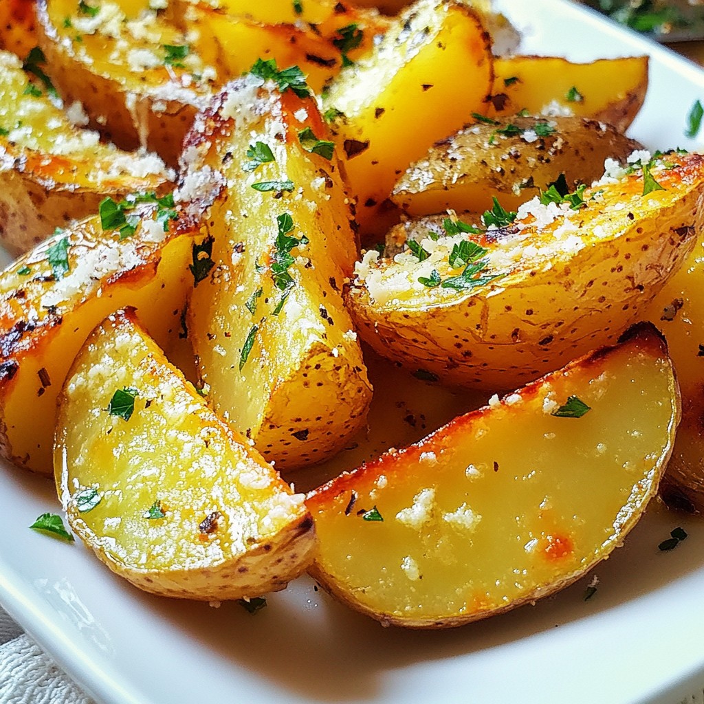 Garlic Parmesan Roasted Potato Wedges Crunchy Delight