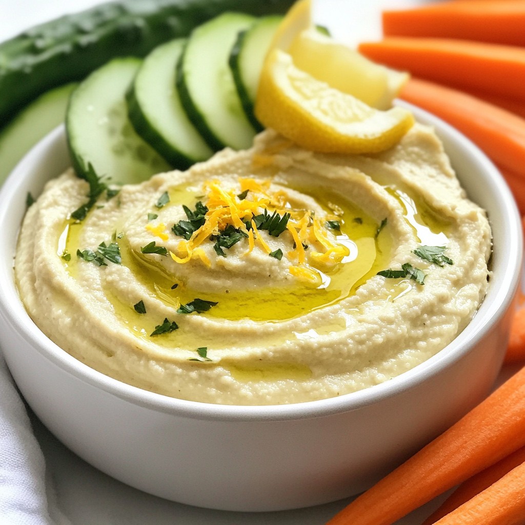 Zesty Lemon Garlic Hummus Creamy and Flavorful Dip