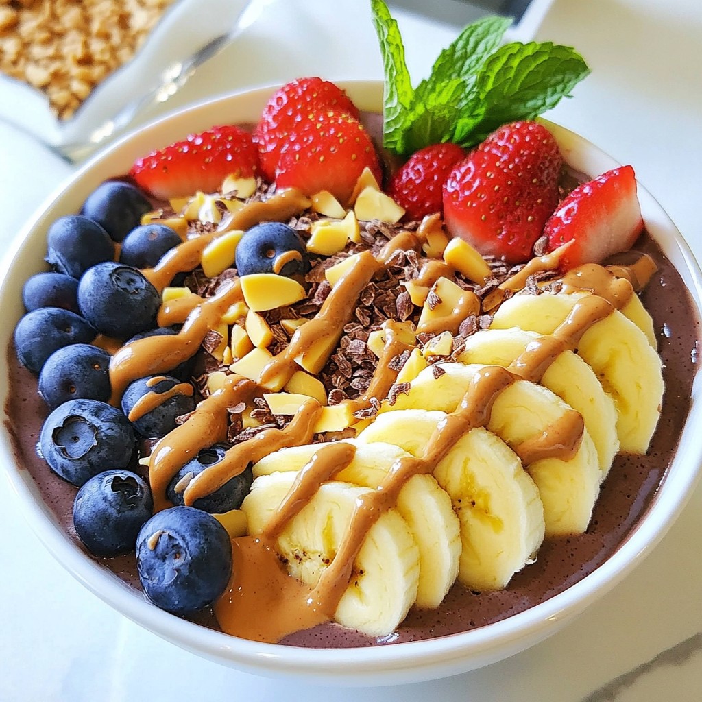 Peanut Butter Chocolate Acai Bowl Simple Delight