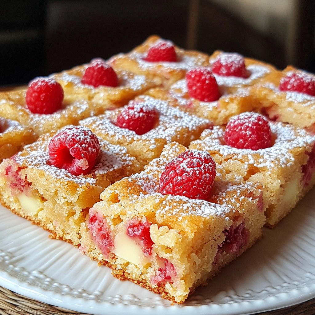Raspberry White Chocolate Blondies Delightful Sweet Treat
