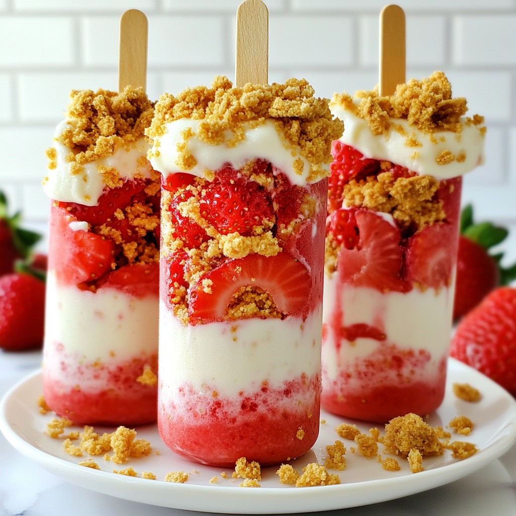 Strawberry Cheesecake Smoothie Pops Refreshing Treat