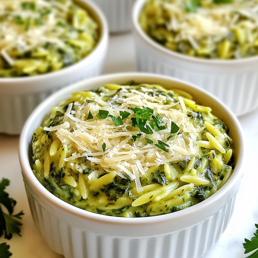 Creamy Spinach Parmesan Orzo Flavorful Dinner Choice