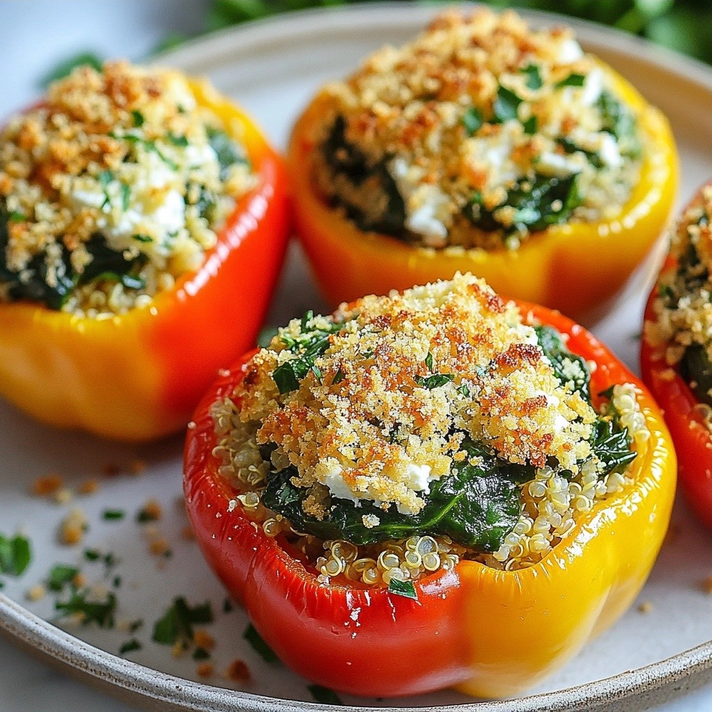Crispy Air-Fried Spinach Stuffed Bell Peppers Recipe
